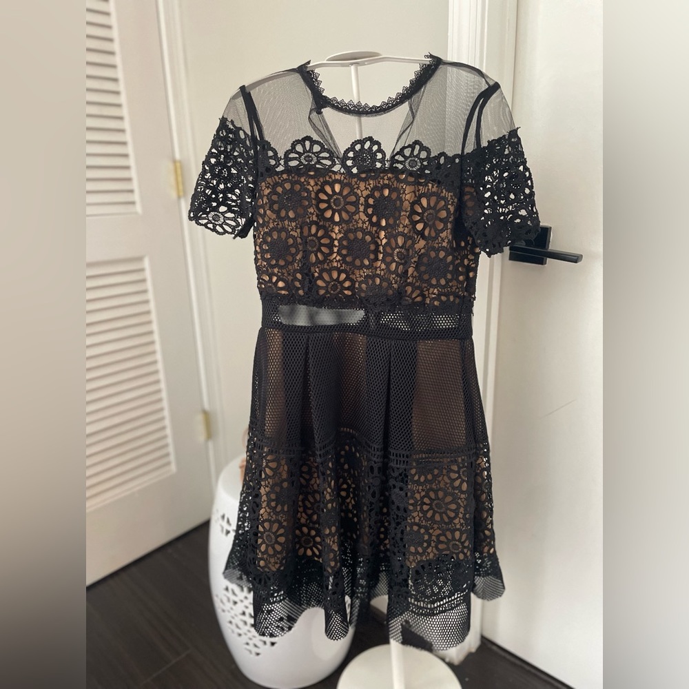 AQUA Black Lace Dress